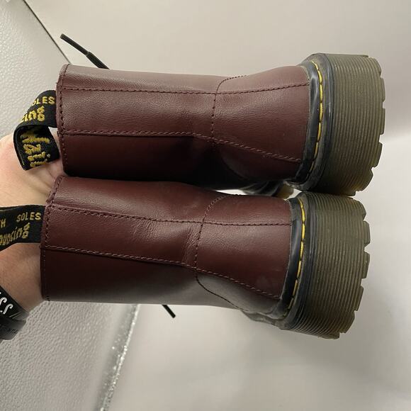 Dr Martens Luana Dark Cherry Red Leather Lace-Up Combat Boots Womens 6 AW004 - Picture 6 of 7